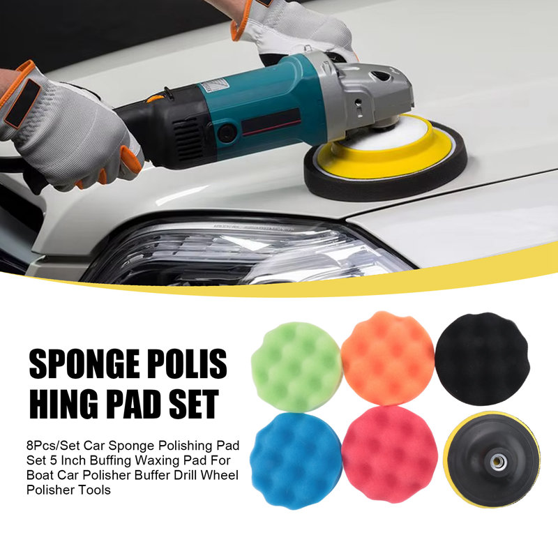 ABJA-8Pcs/set conjunto de almo - Polish Pad Set Buffer avaliação e preço